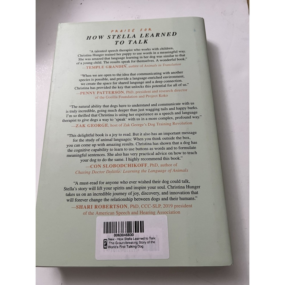 How Stella Learned To Talk By Christina‎ Hunger Hardcover Book - Picture 2 of 2